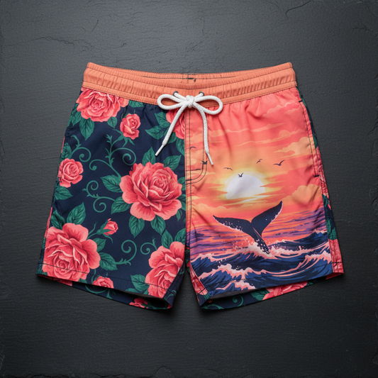 Men's Artistic Swim Shorts - Coral Paradise Edition
