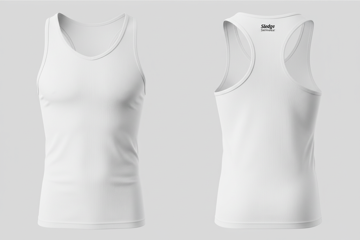 White tank top front and back